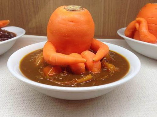 Carrot sitting in soup